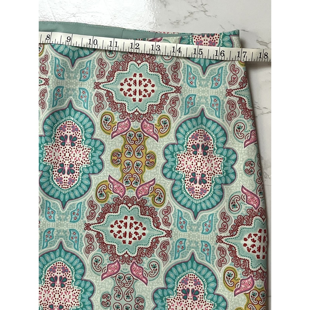 Talbots paisley print skirt in seafoam green and pink, size 10 - Picture 7 of 9